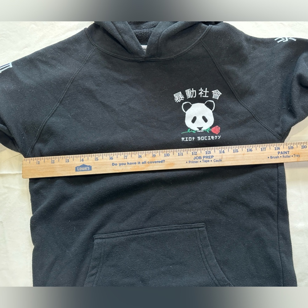 Riot Society Panda Bear/Rose Hoodie Sweatshirt, Size L - Picture 8 of 9